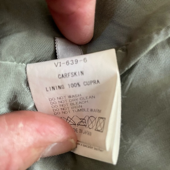 Men’s rare Viridi Anne Sea foam green calf leather jacket, size Japanese 1 - Picture 5 of 6